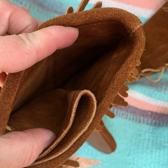 Vintage Minnetonka Suede Leather Tie Up Boots Size 7.5 - Picture 4 of 8